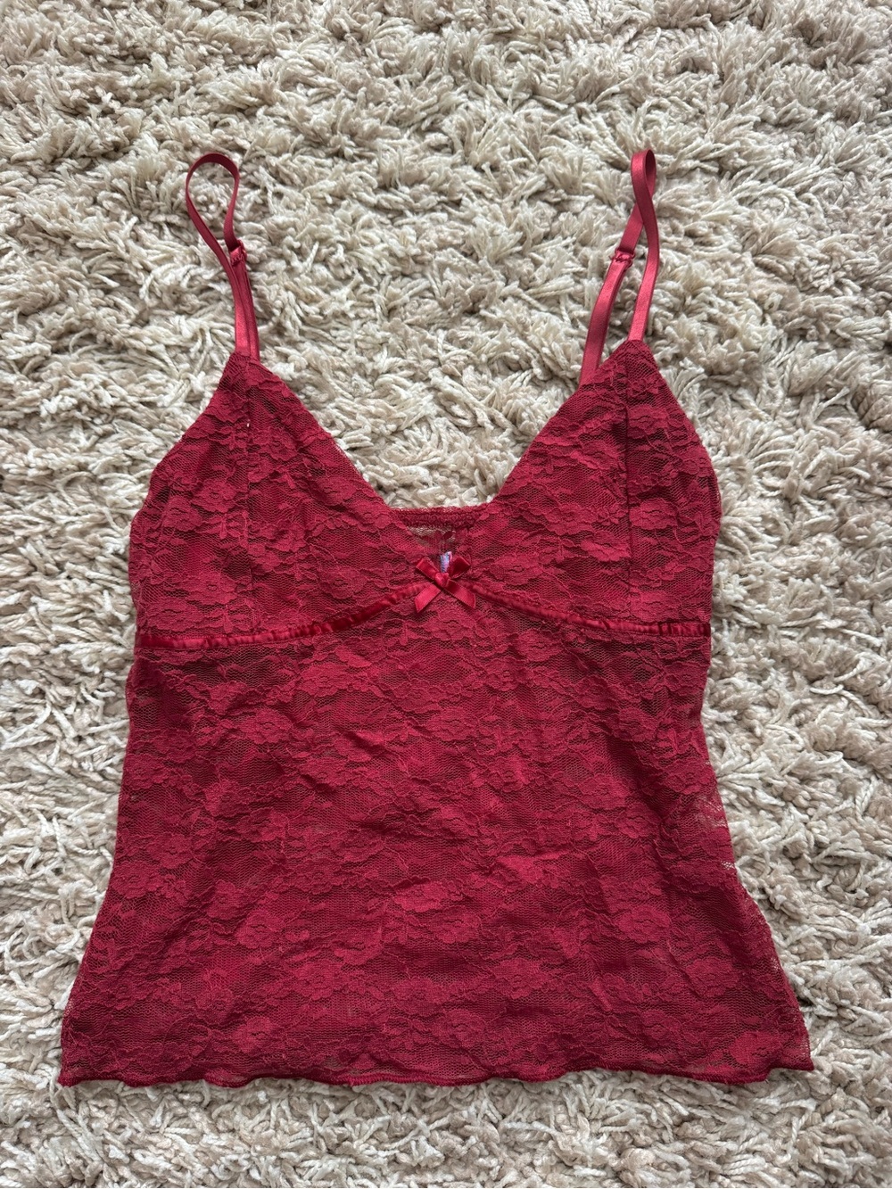 EDIKTED RED TOP LACE SIZE SMALL